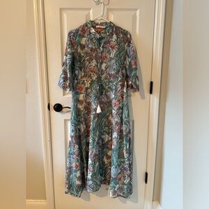 Tory Burch printed cotton shirt dress. Size medium